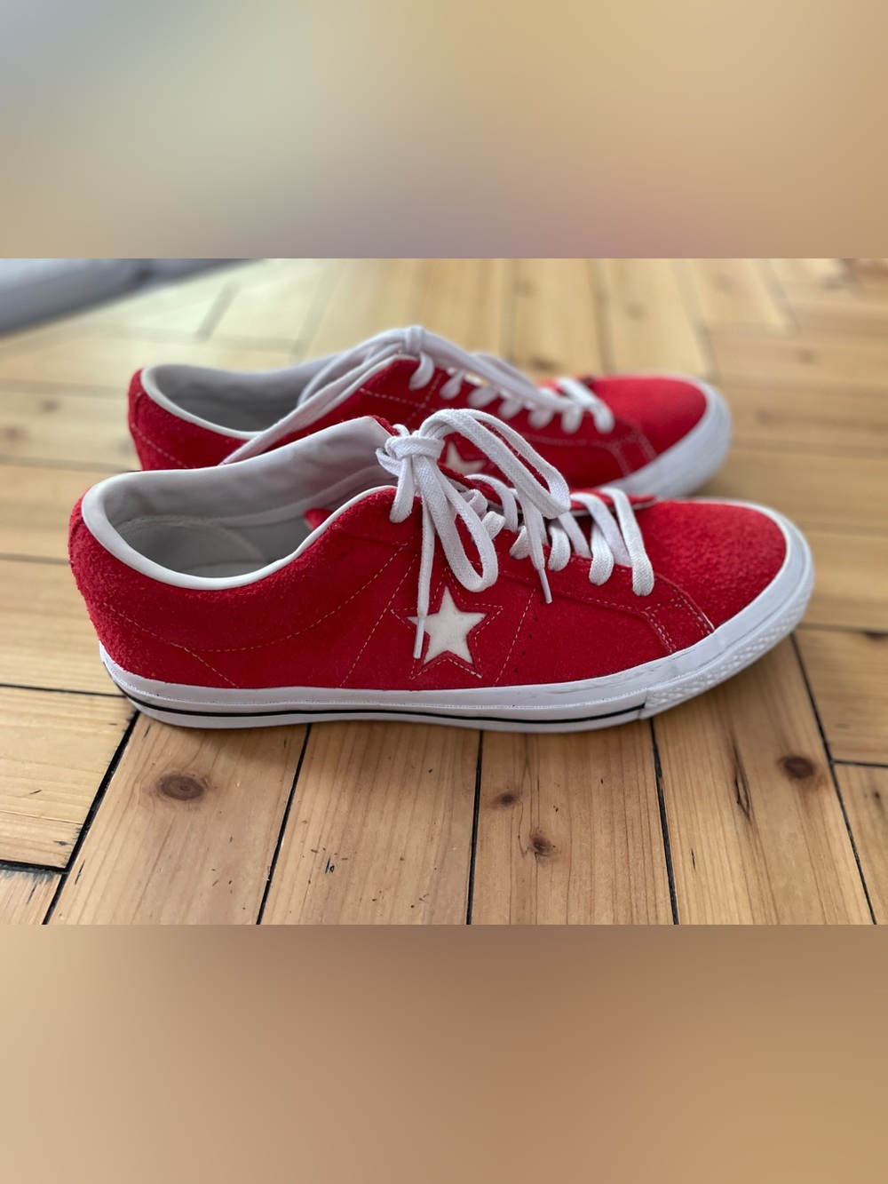 CONVERSE ONE STAR OX  beautiful red color. Size 12 - Picture 7 of 9